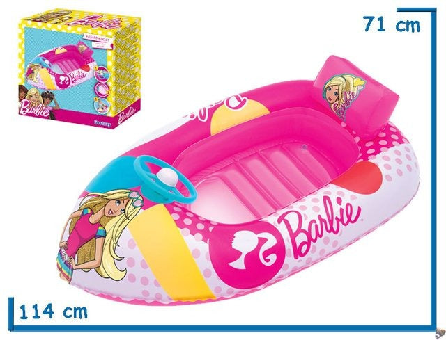 Lancha Inflable Barbie Para Niña Color Rosa