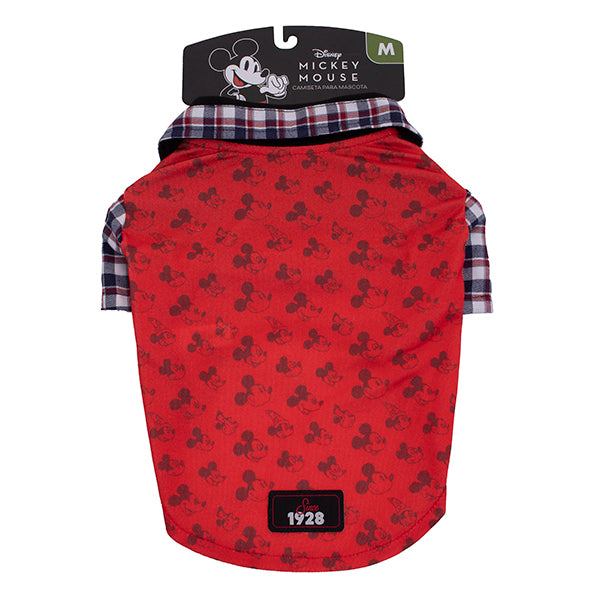 Mickey Mouse Dog T-shirt Medium Red