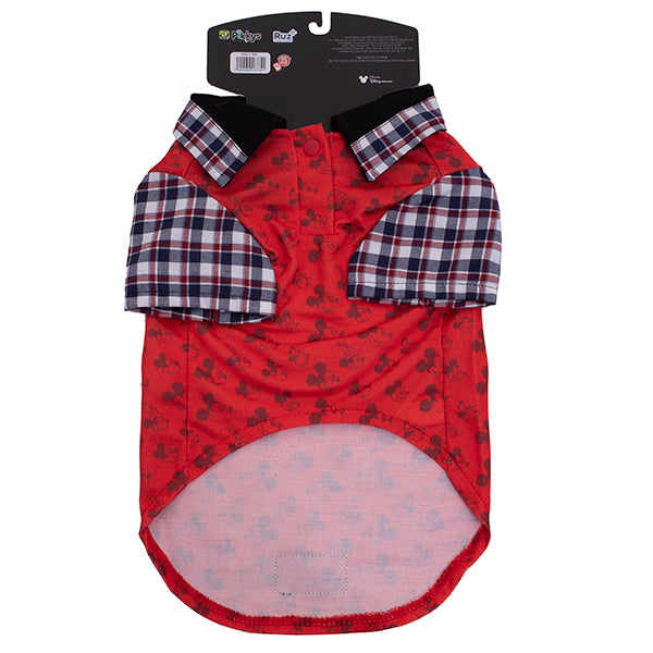 Large Red Mickey Dog T-Shirt