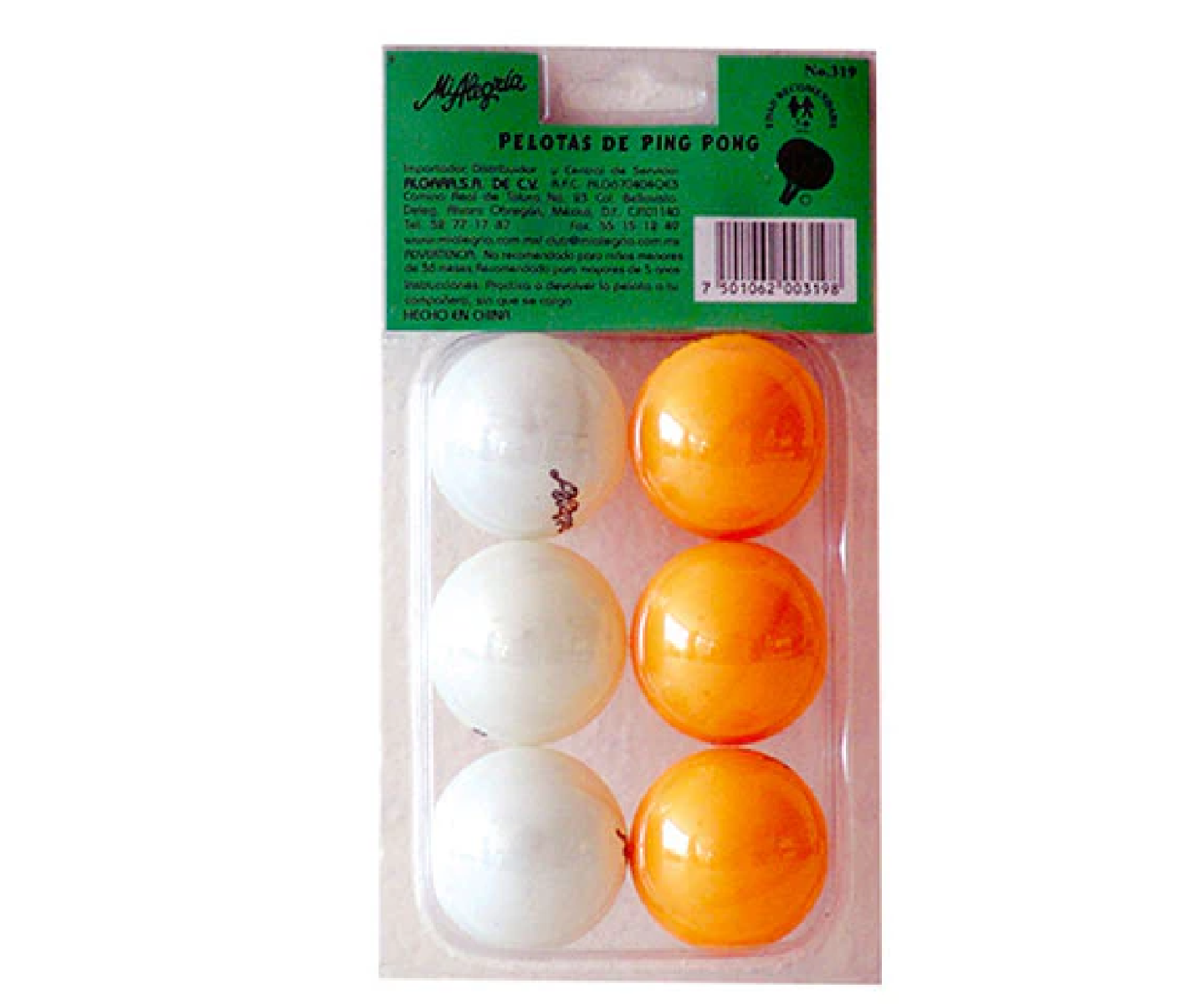 Set 6 Pelotas de Ping Pong Mi Alegría