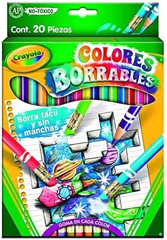 20 Lápices De Color Borrables