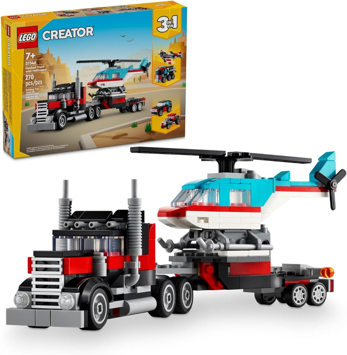 CITY Camión Plataforma con Helicóptero 31146
