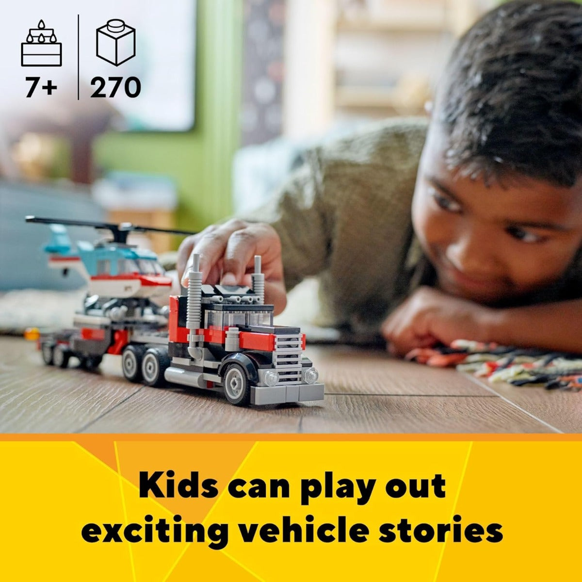 CITY Camión Plataforma con Helicóptero 31146