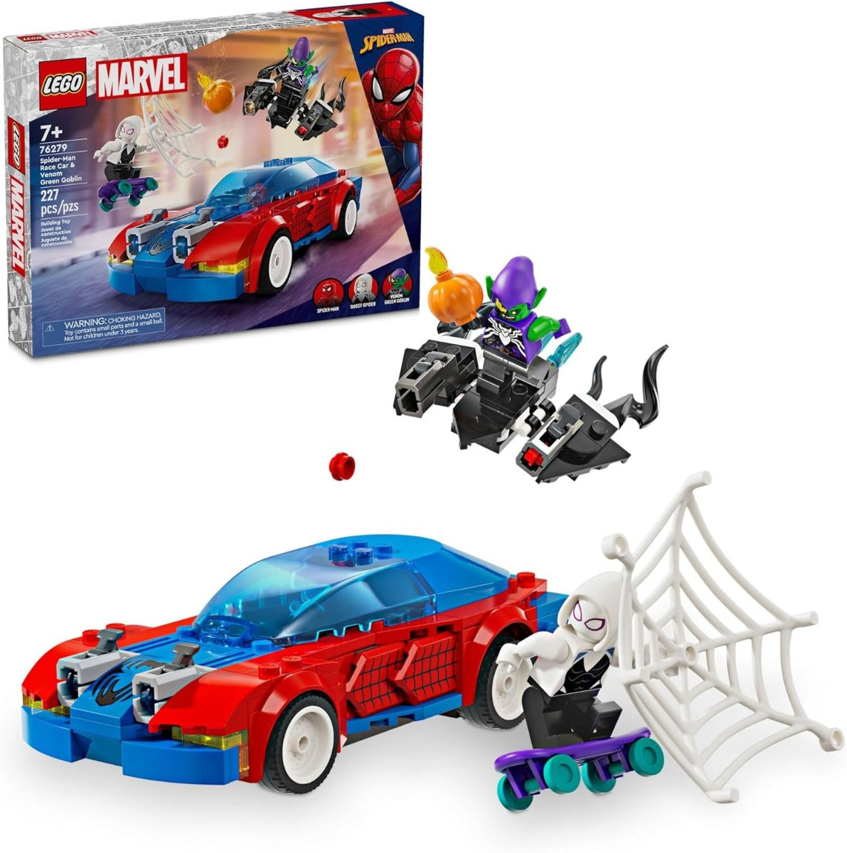 Lego Marvel 76279 Auto de Carreras de Spider-Man y Duende Verde Venomizado