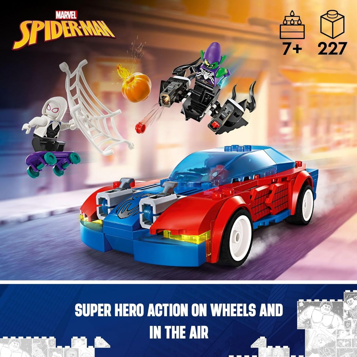 Lego Marvel 76279 Auto de Carreras de Spider-Man y Duende Verde Venomizado