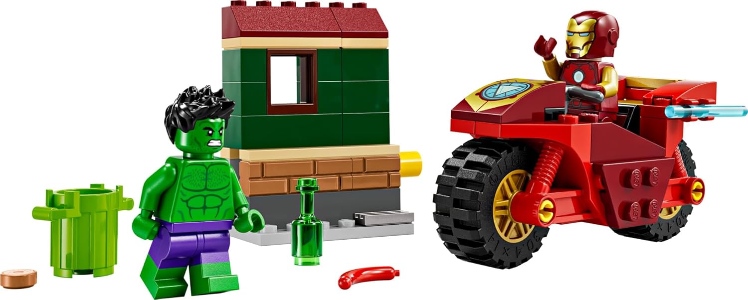 LEGO® Marvel Iron Man con Moto y Hulk 76287