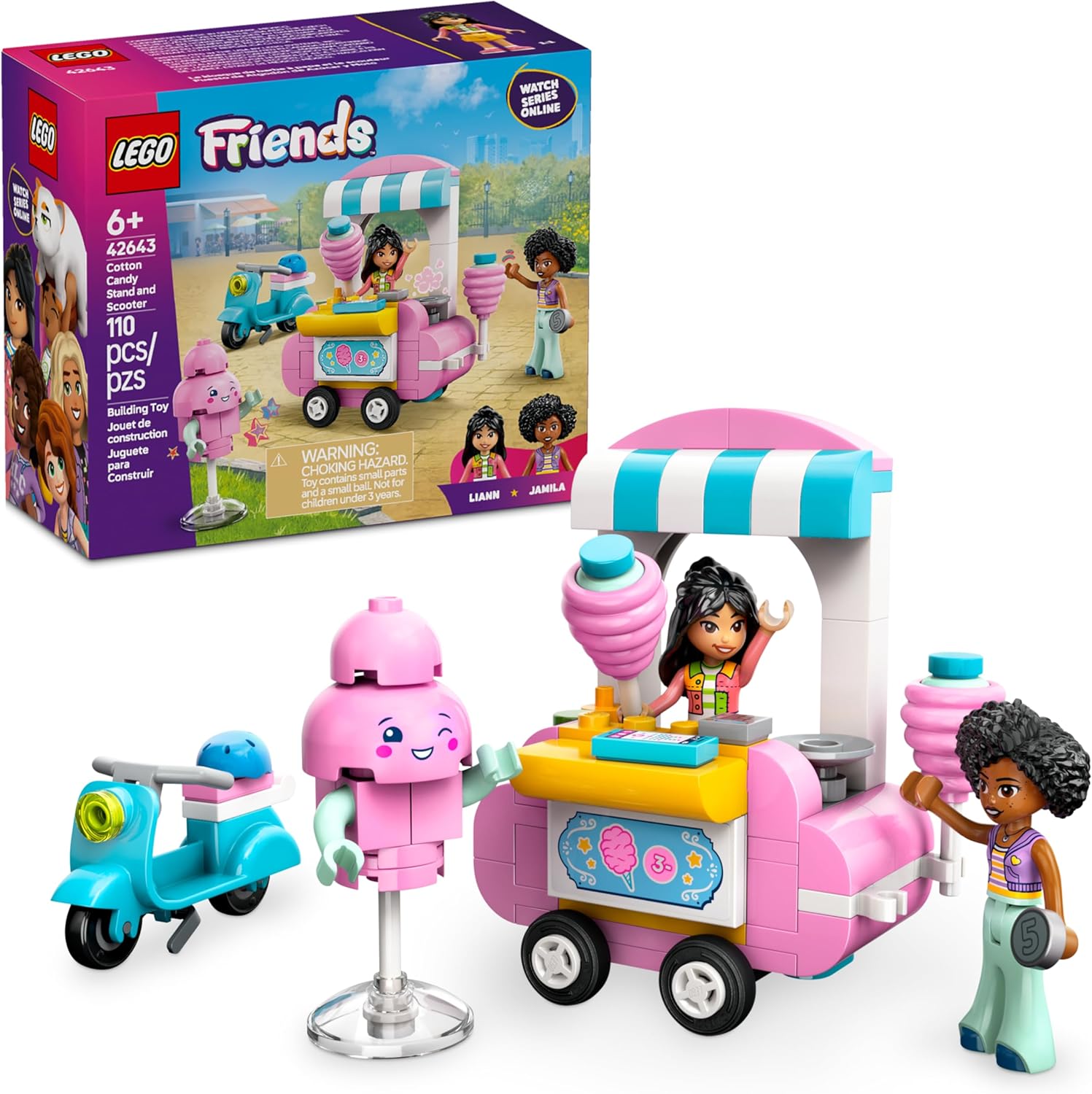 LEGO® Friends Puesto de Algodón de Azúcar y Moto Juguete de construcción 42643
