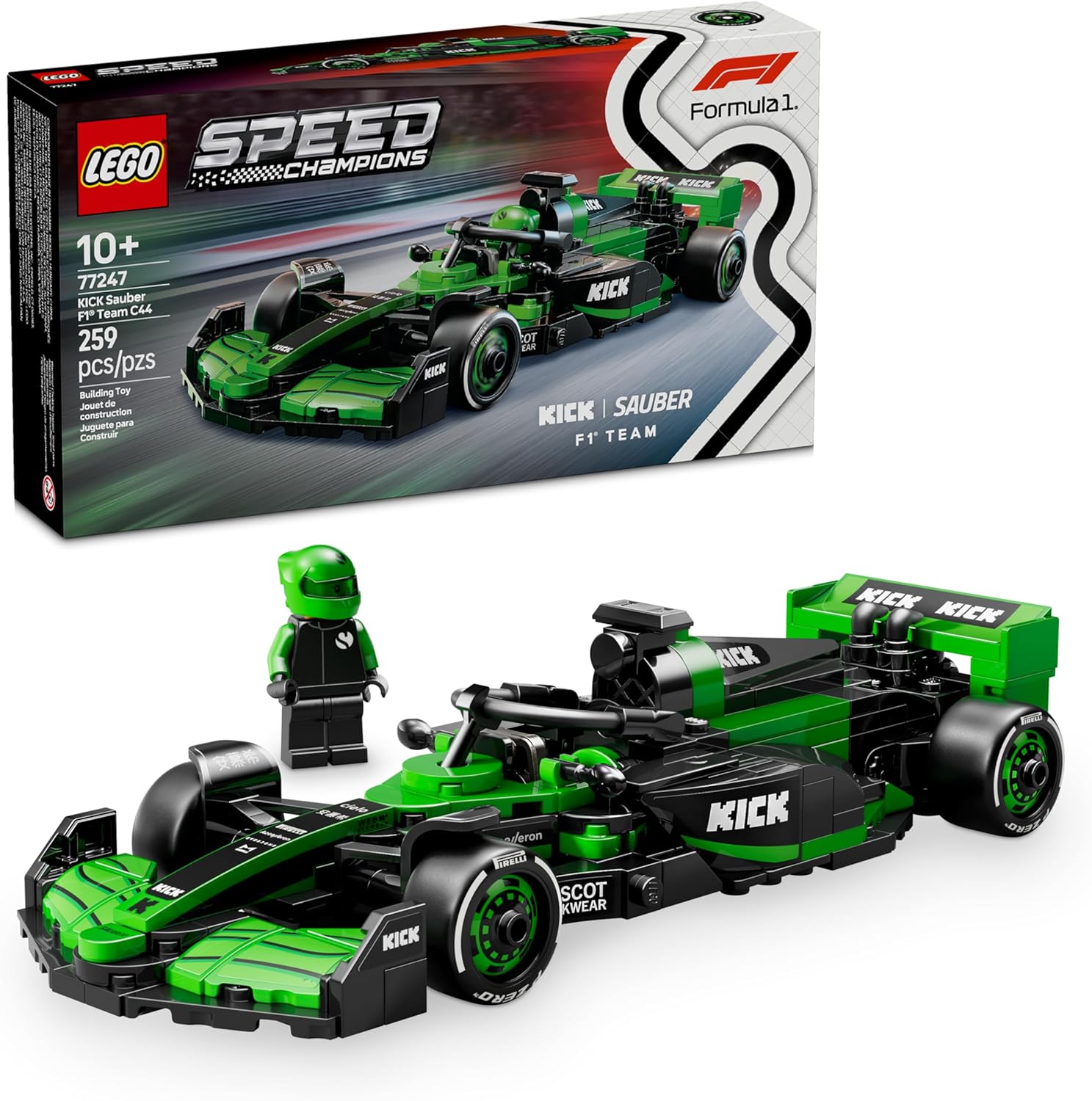 LEGO Speed Champions Auto de Carreras Kick Sauber F1 Team C44 77247