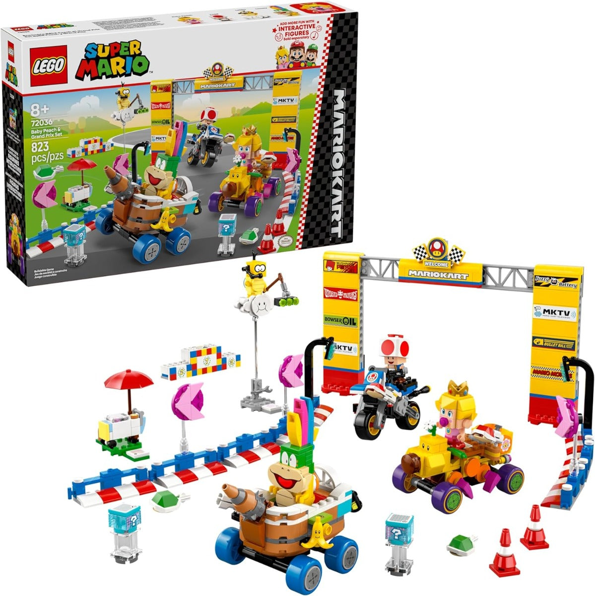 SUPER MARIO KART SET BEBÉ PEACH Y GRAND PRIX 72036