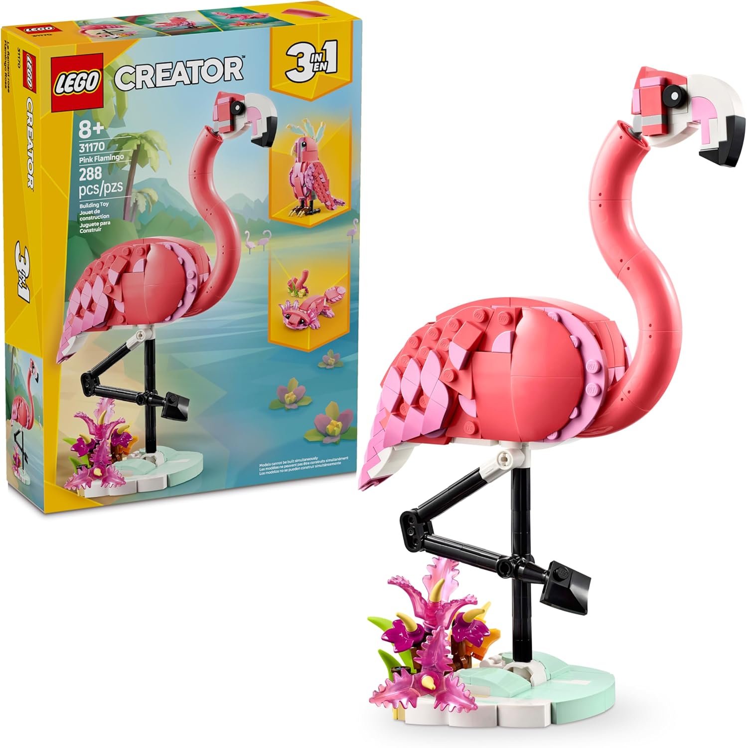 LEGO Creator 3en1 Fauna Salvaje: Flamingo Rosa 31170