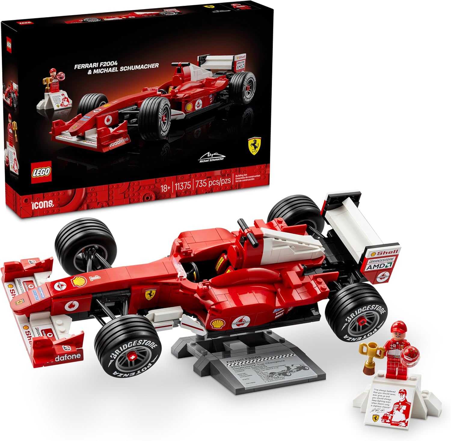 ICONO LEGO FERRARI F2004 Y MICHAEL SCHUMACHER 11375