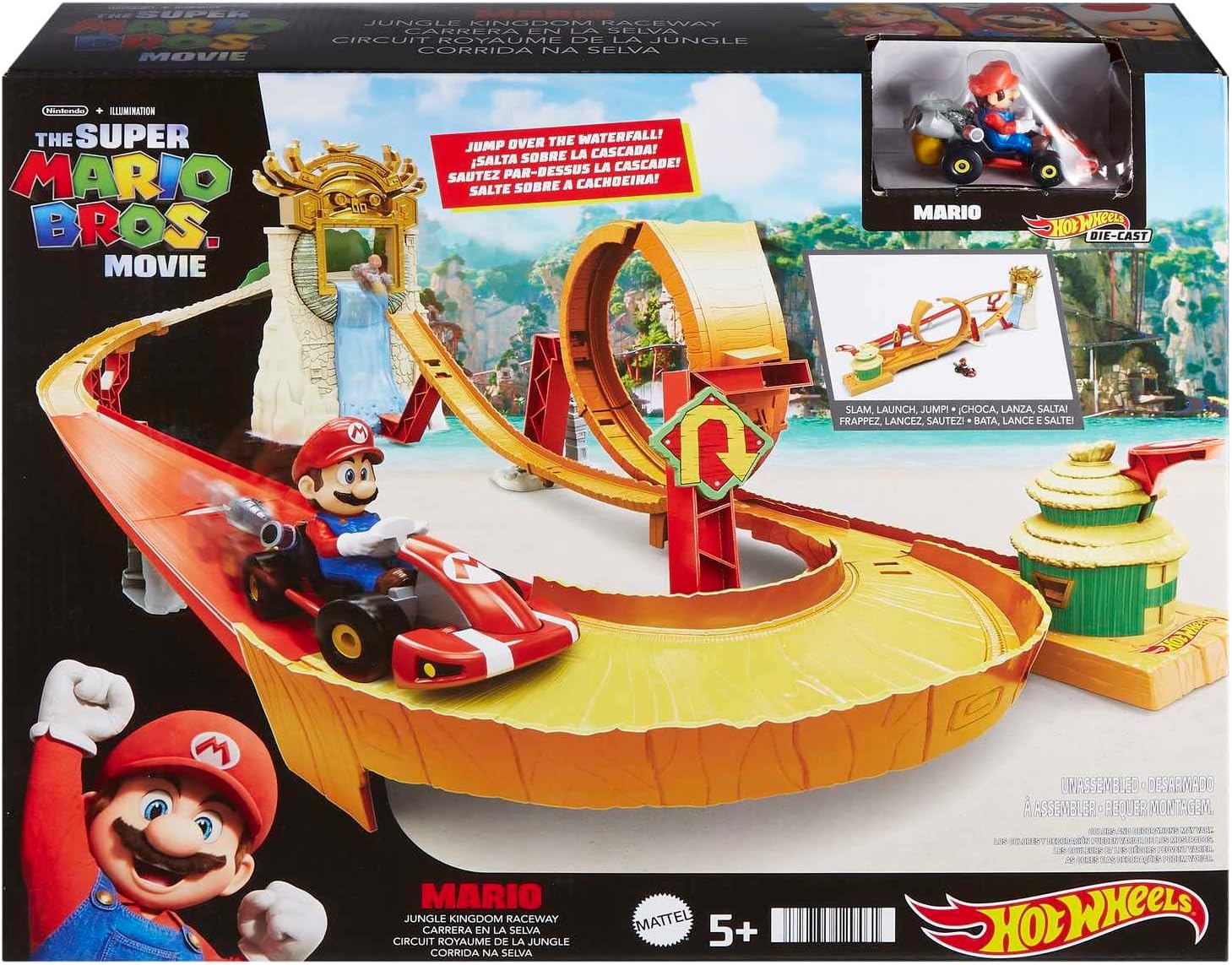 Hot Wheels Mario Kart Pista de Juguete Carrera en la Selva