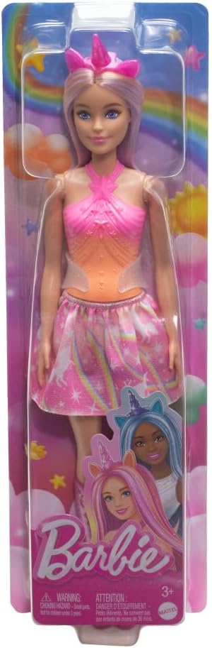 Barbie Fantasía Unicornio Falda de Ensueño Rosa HRR13