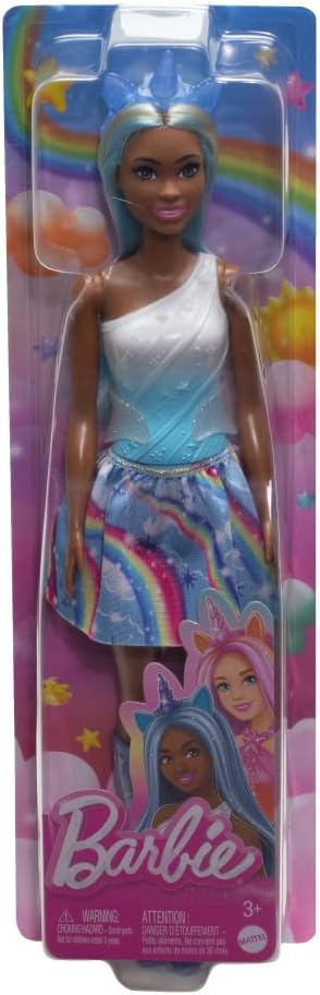 Barbie Fantasía Unicornio Falda de Ensueño Azul HRR14