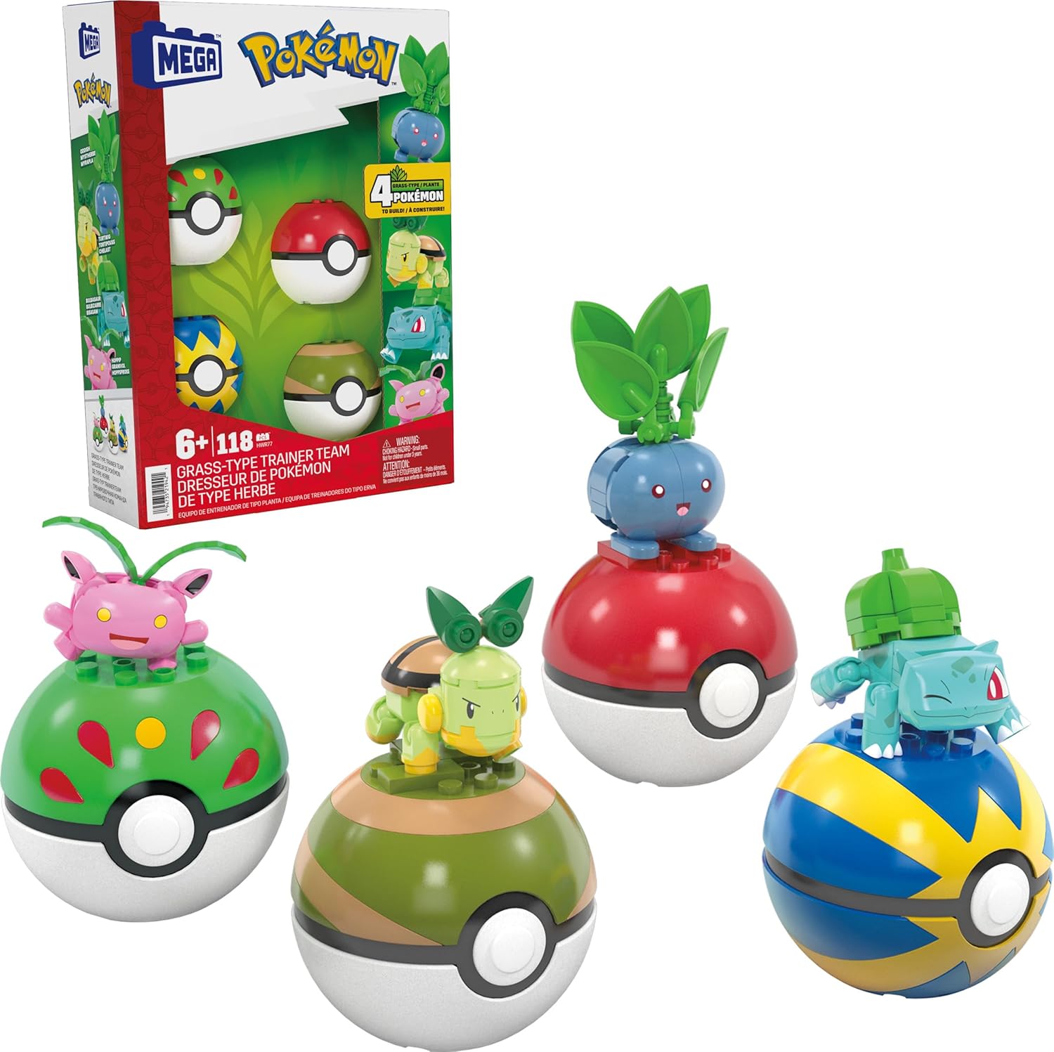 MCX POKÉMON JUGUETE COLECCIÓN EQUIPO DE POKÉMON TIPO PLANTA HWR77