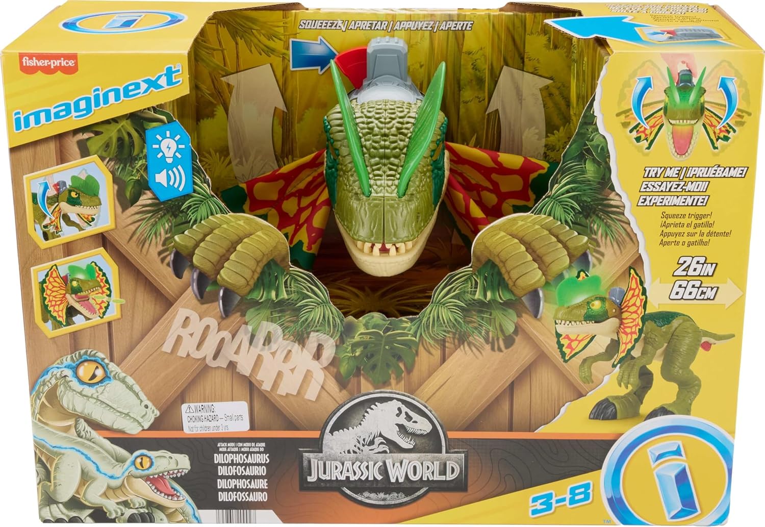 Imaginext Jurassic World Dinosaurio de Juguete Dilophosaurus HVY16