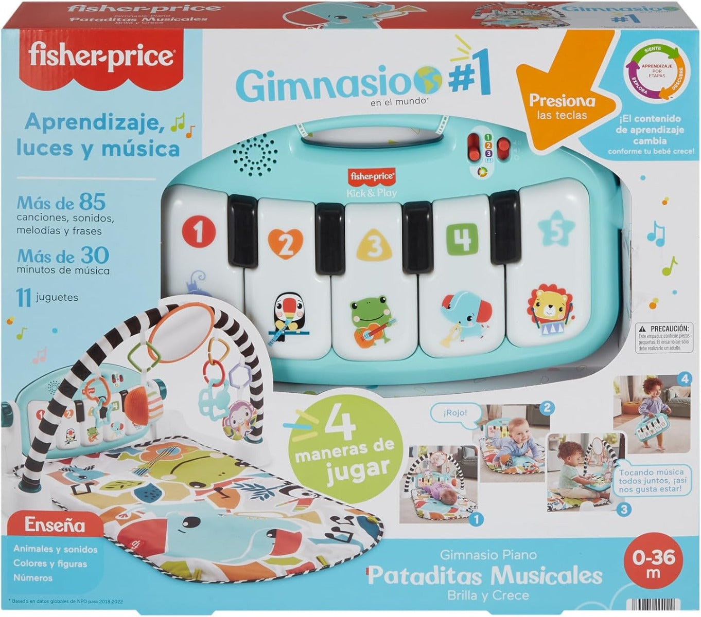 Fisher-Price Baby Gimnasio para Bebés Piano Pataditas Musicales HWY50
