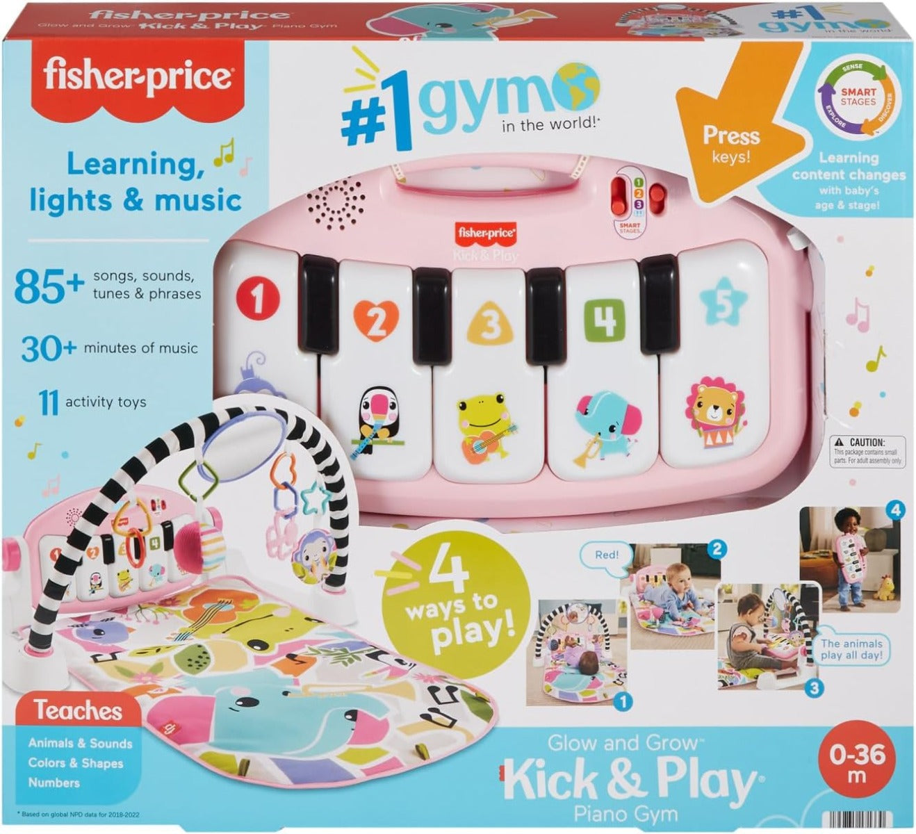 Fisher-Price Baby Gimnasio para Bebés Piano Pataditas Musicales HWY60