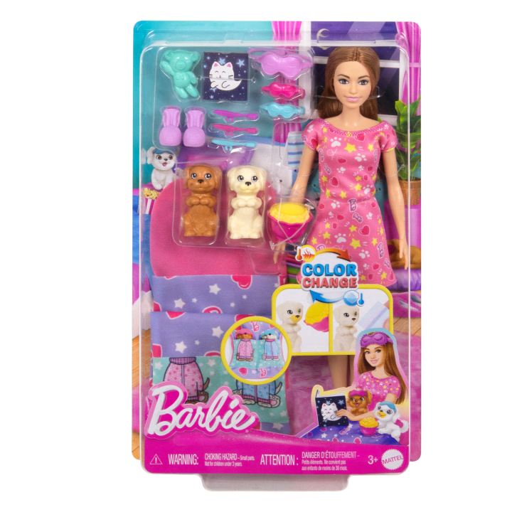 Barbie Fiesta de Pijamas con Perritos HXN01
