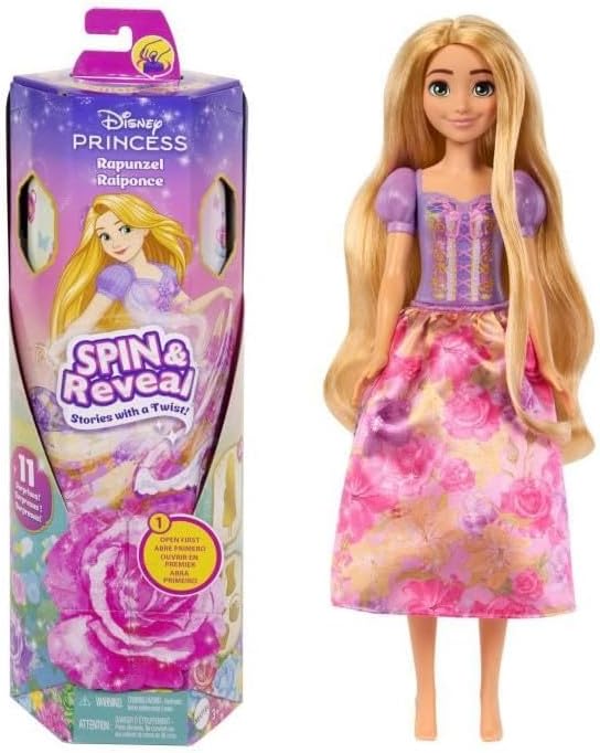 Disney Princesa Muñeca Rapunzel Spin And Reveal Flores Htv86