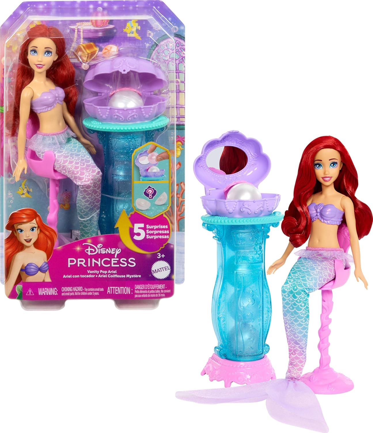 Disney Princesa Set De Juego Ariel Con Accesorios Sorpresa Jbf86