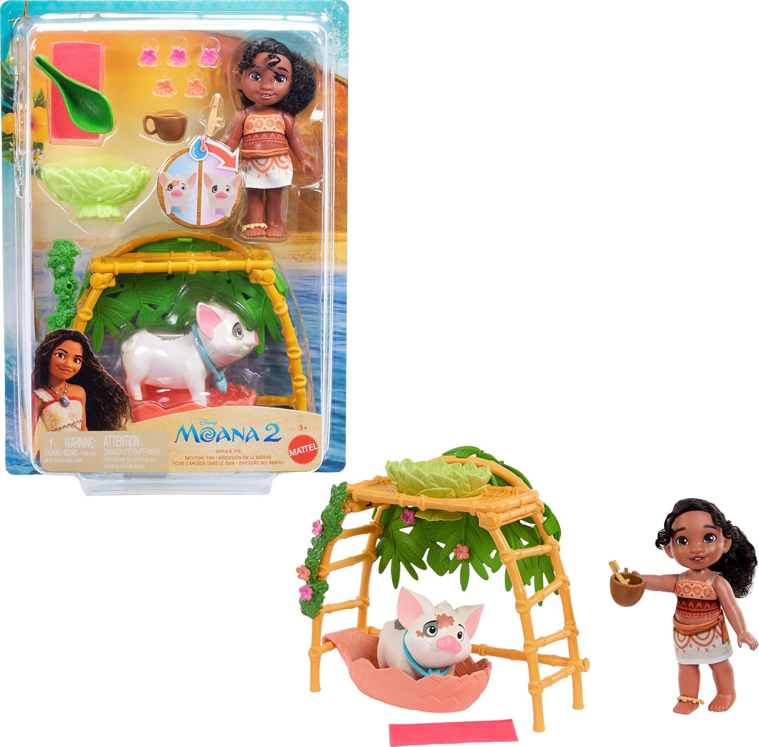 MOANA 2 MUÑECA SIMEA Y PUA DIVERSIÓN A LA HORA DEL BAÑO JBT36