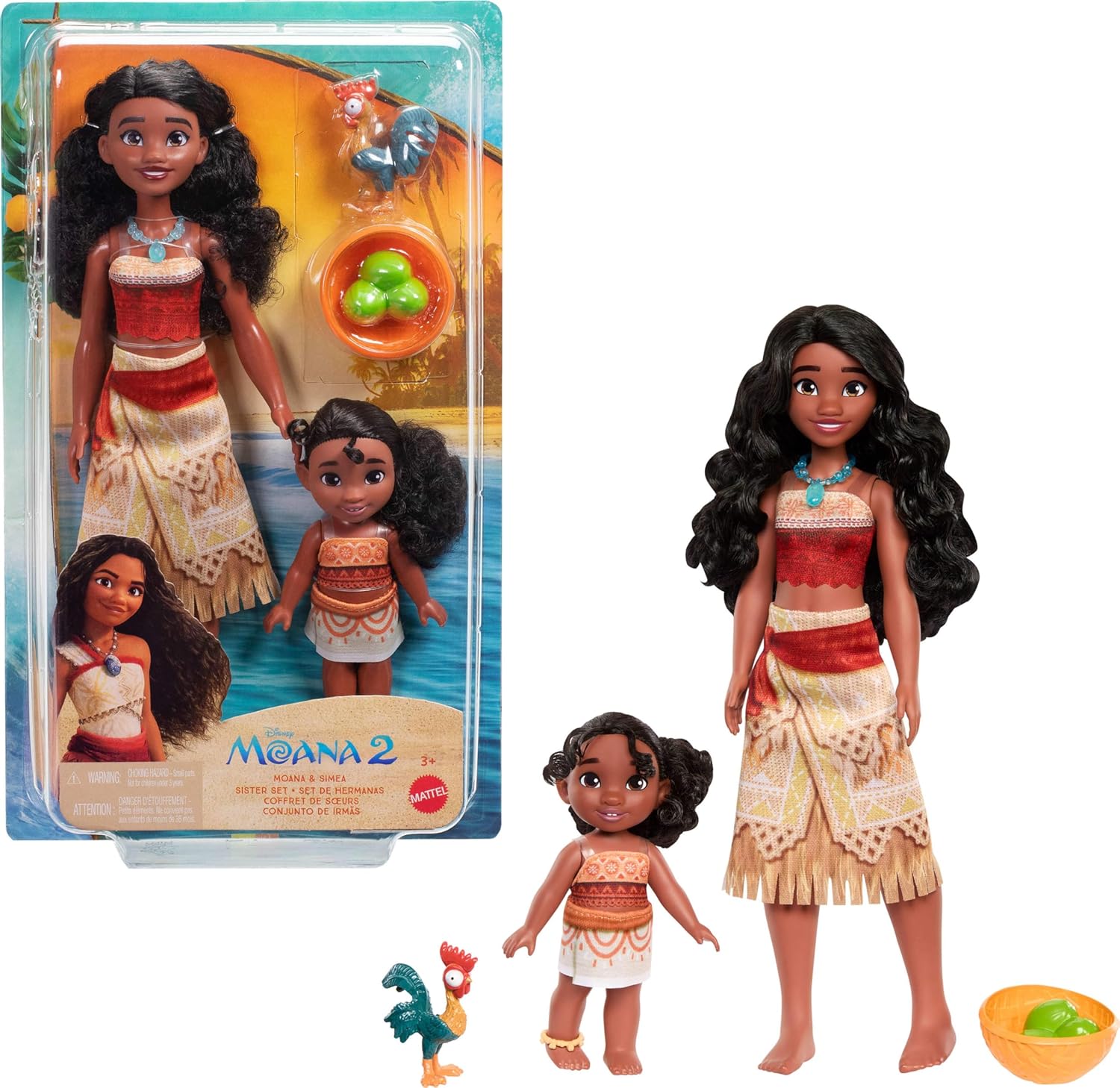 MOANA 2 MUÑECOS PAQUETE DE 2 MOANA Y SIMEA JBT41