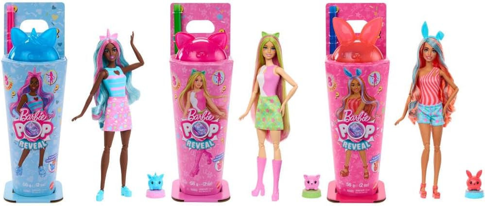 BARBIE POP REVEAL MUNECA SERIE DE ANIMALITOS SORPRESA JCN85