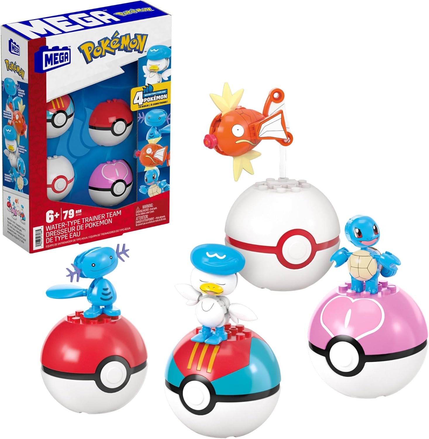 MEGA POKÉMON POKÉBOLAS EQUIPO ENTRENADOR DE TIPO AGUA JCT42