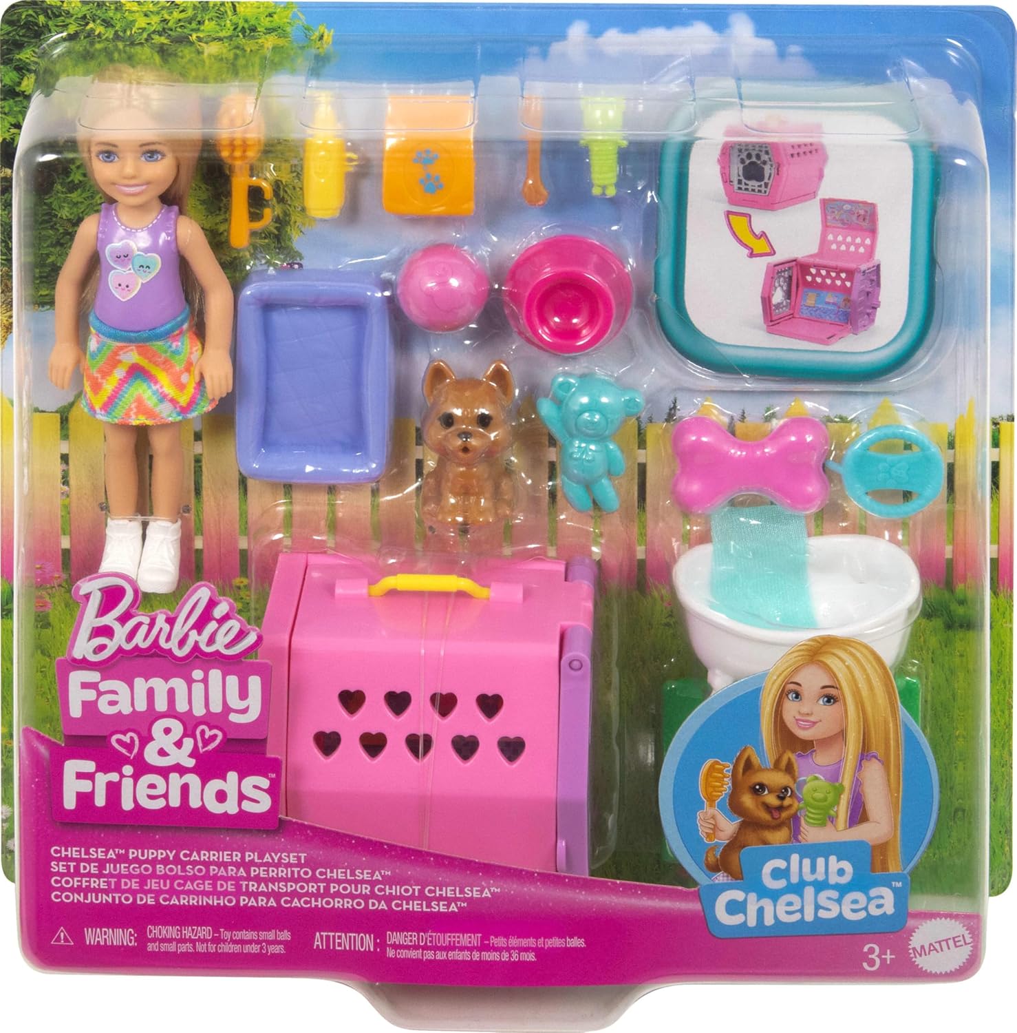 BARBIE SET DE JUEGO CHELSEA FIESTA DE PERRITOS JDF89