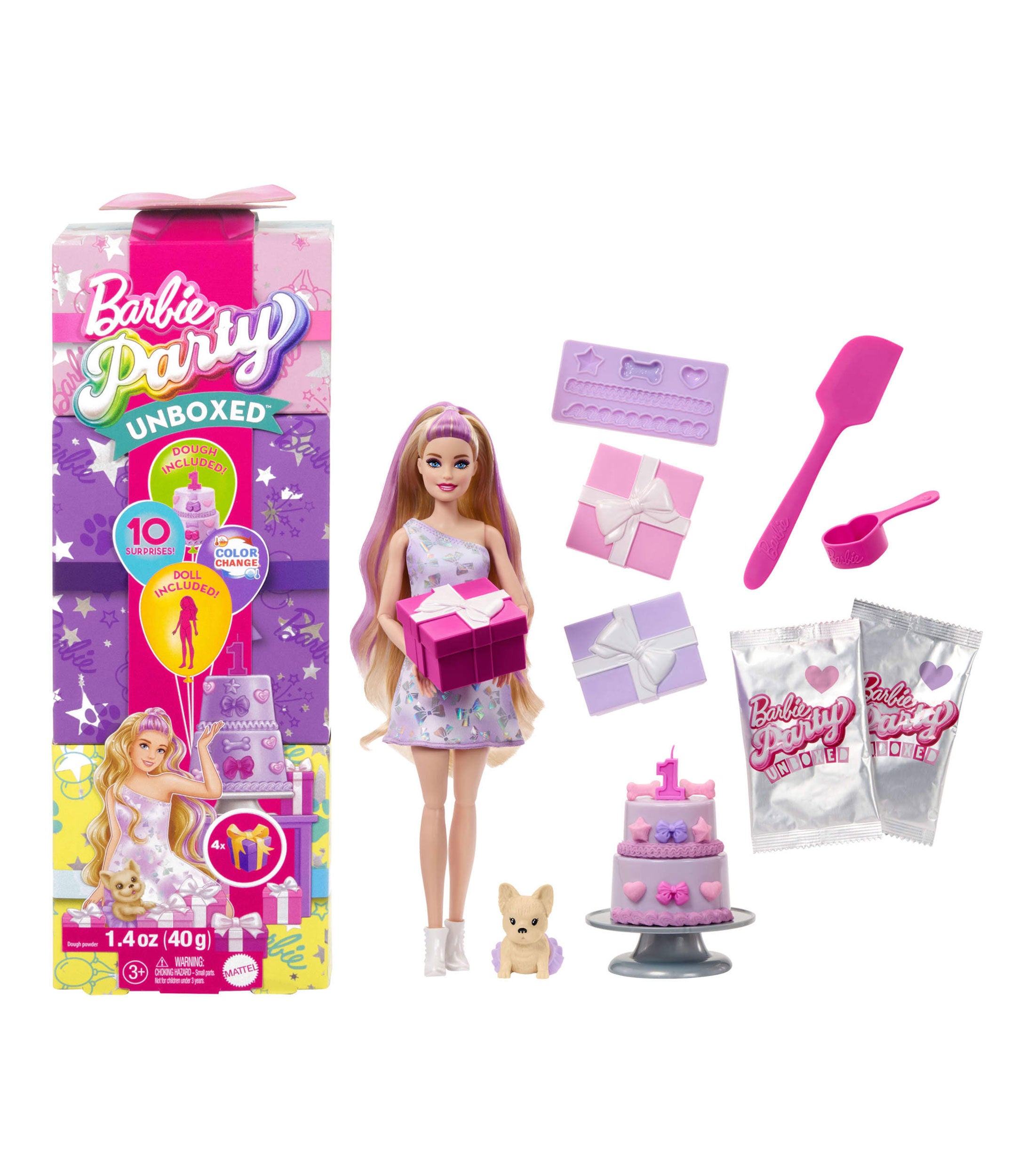 Barbie Party Unboxed Muñeca Fiesta De Mascotas Sorpresa Jfg68