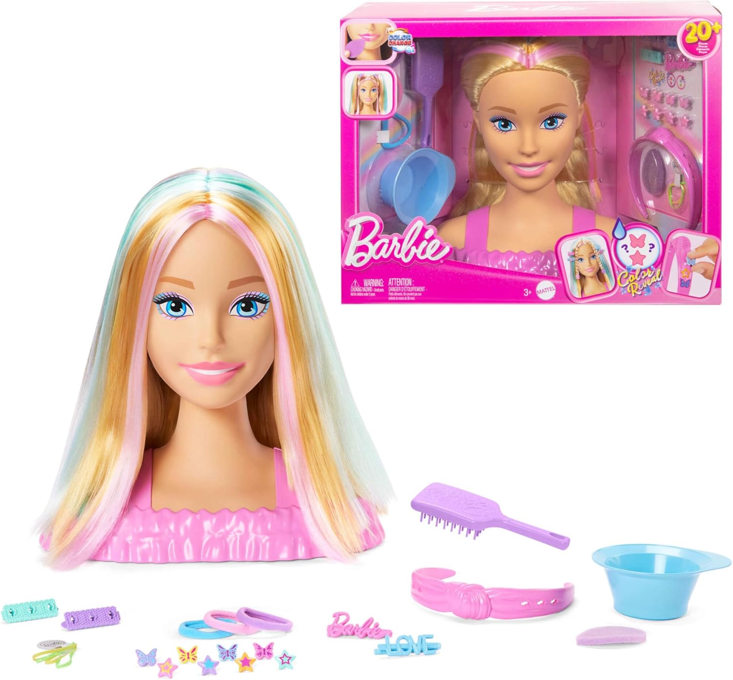 BARBIE STYLING HEAD MUÑECA CABELLO RUBIO CON MECHAS JFG81