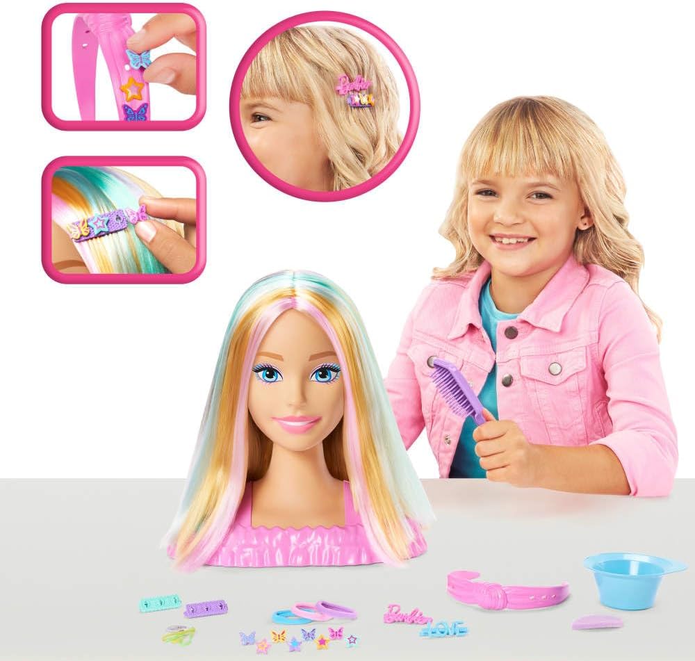 BARBIE STYLING HEAD MUÑECA CABELLO RUBIO CON MECHAS JFG81