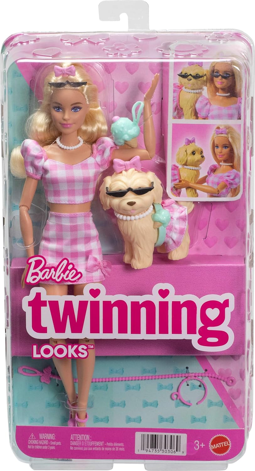 BARBIE MUNECA LOOKS IGUALES MALIBU Y PERRITO JFP36