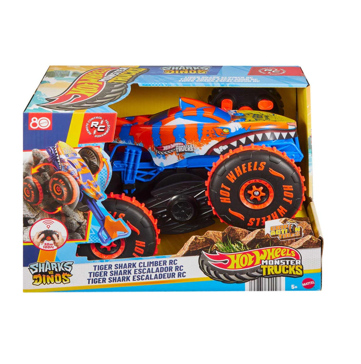 HW MONSTER TRUCKS A CONTROL REMOTO TIGER SHARK JFR39
