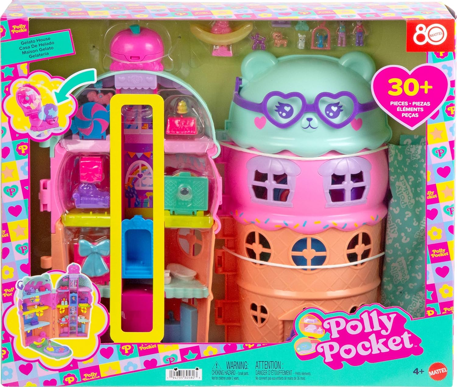 POLLY POCKET SET DE JUEGO COMPACTO CASA DE HELADO JFT91