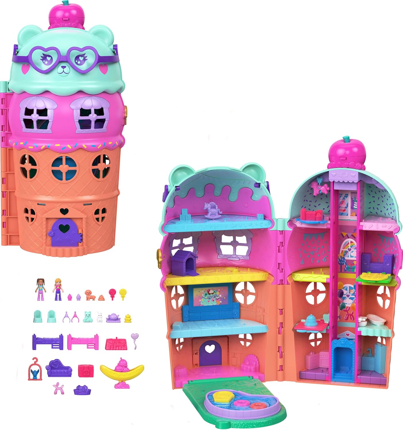 POLLY POCKET SET DE JUEGO COMPACTO CASA DE HELADO JFT91