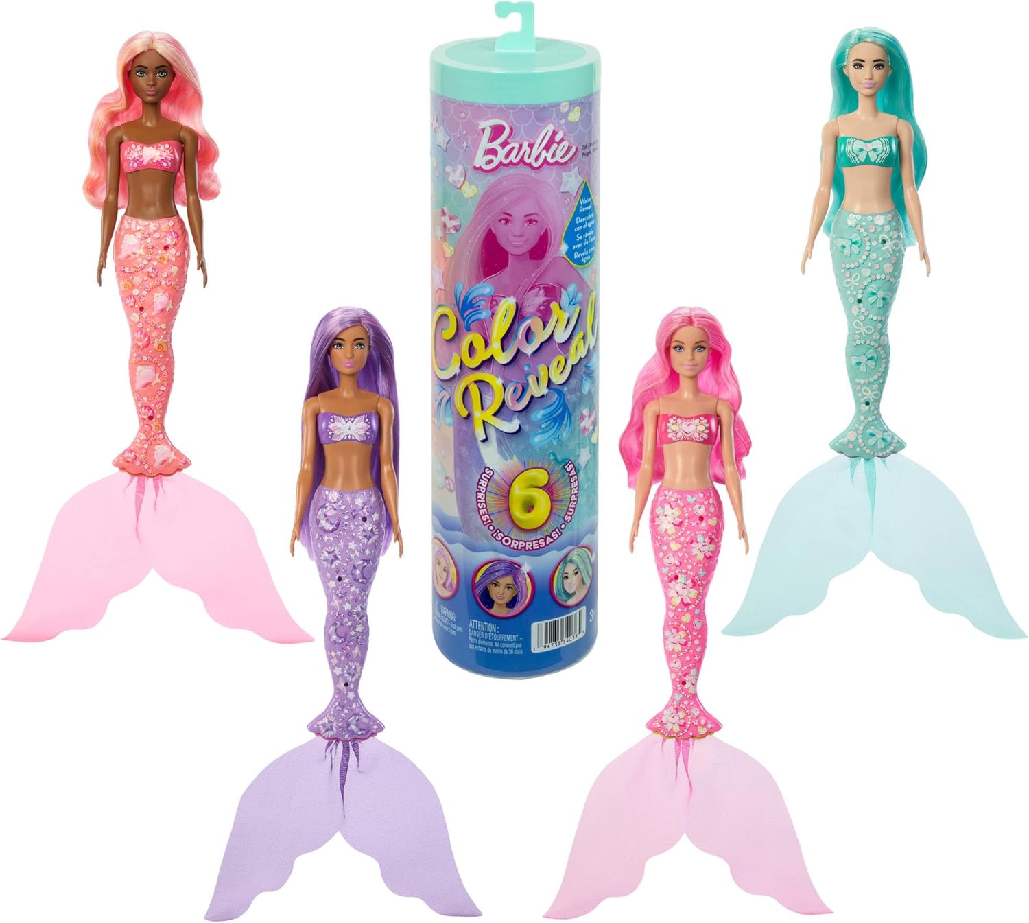 BARBIE COLOR REVEAL SORPRESA REVELADO CON AGUA JFV58