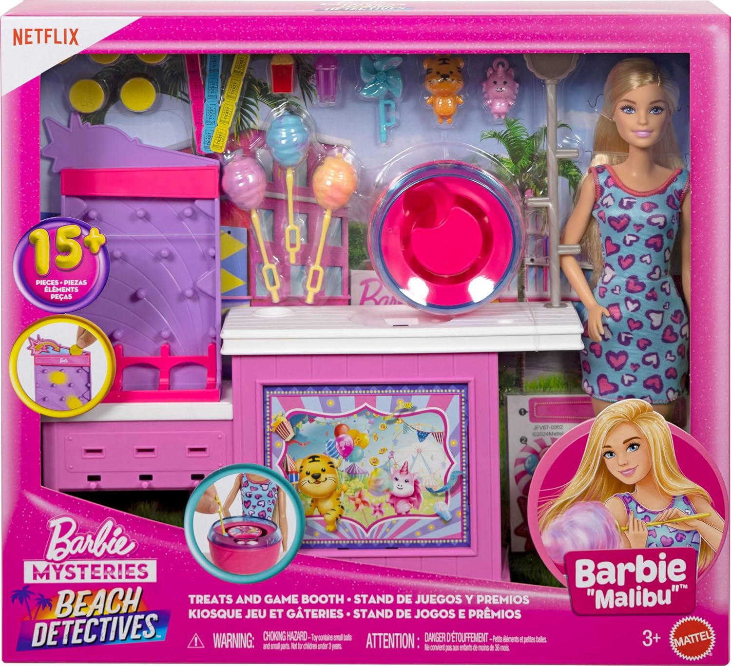 BARBIE LOS MISTERIOS BARBIE SET ESTACIÓN ALGODÓN DE AZÚCAR JFV67