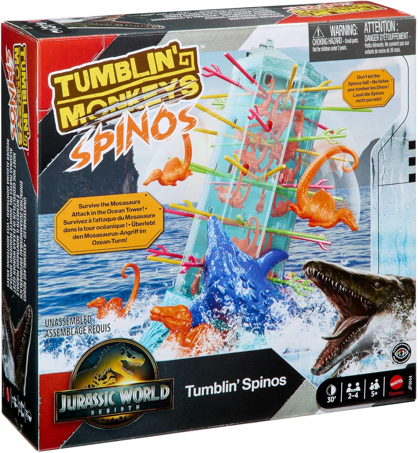 MATTEL GAMES JUEGO DE MESA MONOS LOCOS JURASSIC WORLD SAGA JFW44