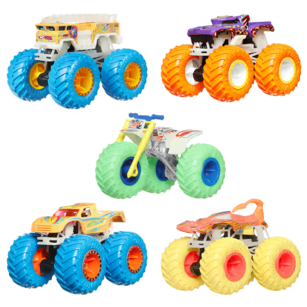 HW MONSTER TRUCKS SORPRESA GLOW IN THE DARK 1:64 JFX08