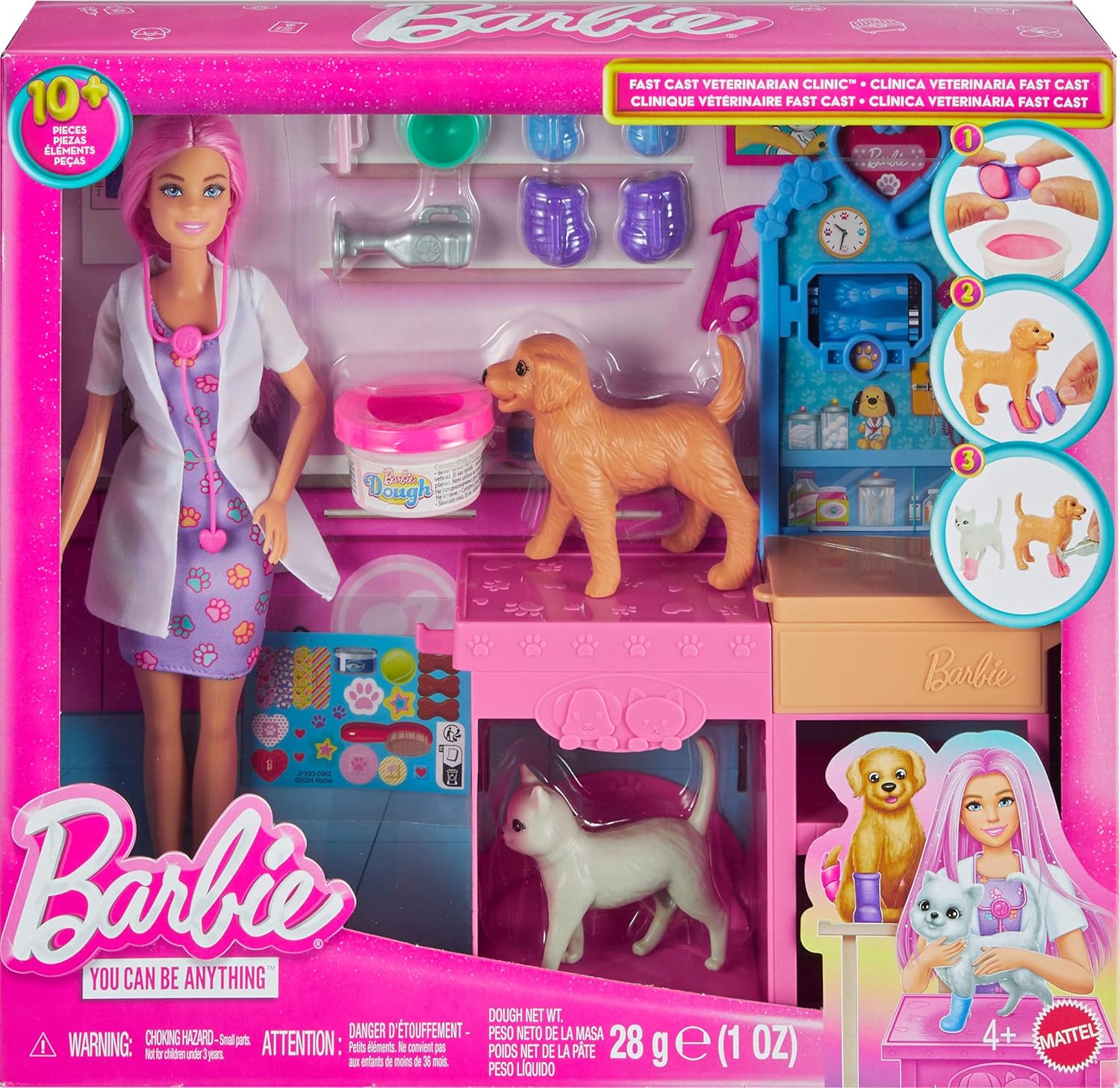 BARBIE VETERINARIA PROFESIONES MUÑECA MASCOTAS ACCESORIOS 4 JFX93