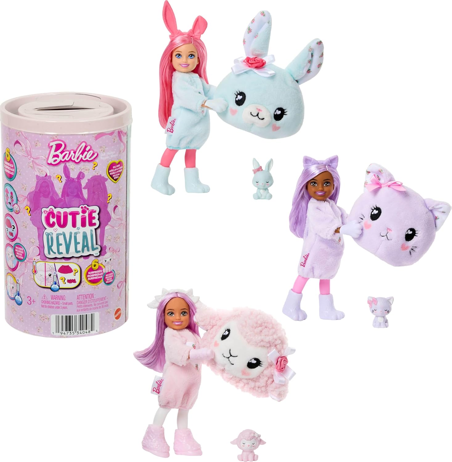 BARBIE CUTIE REVEAL CHELSEA OSITOS CARINOSITOS COLORIDOS JGH75