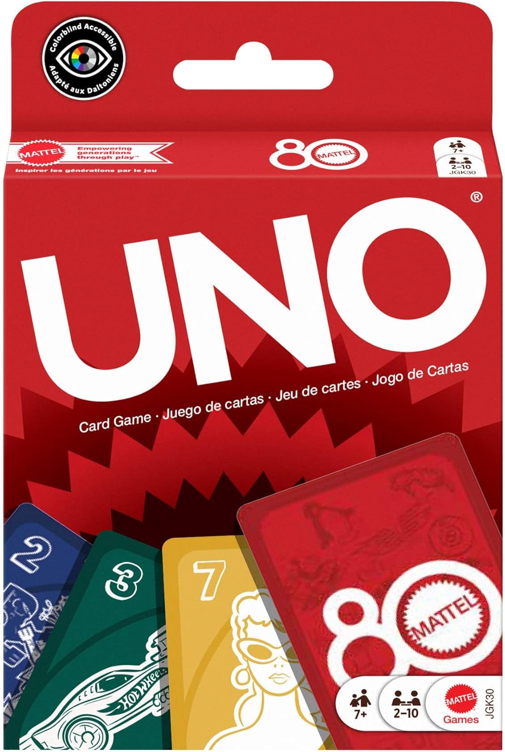 UNO JUEGO DE CARTAS MATTEL 80 ANIVERSARIO JGK30