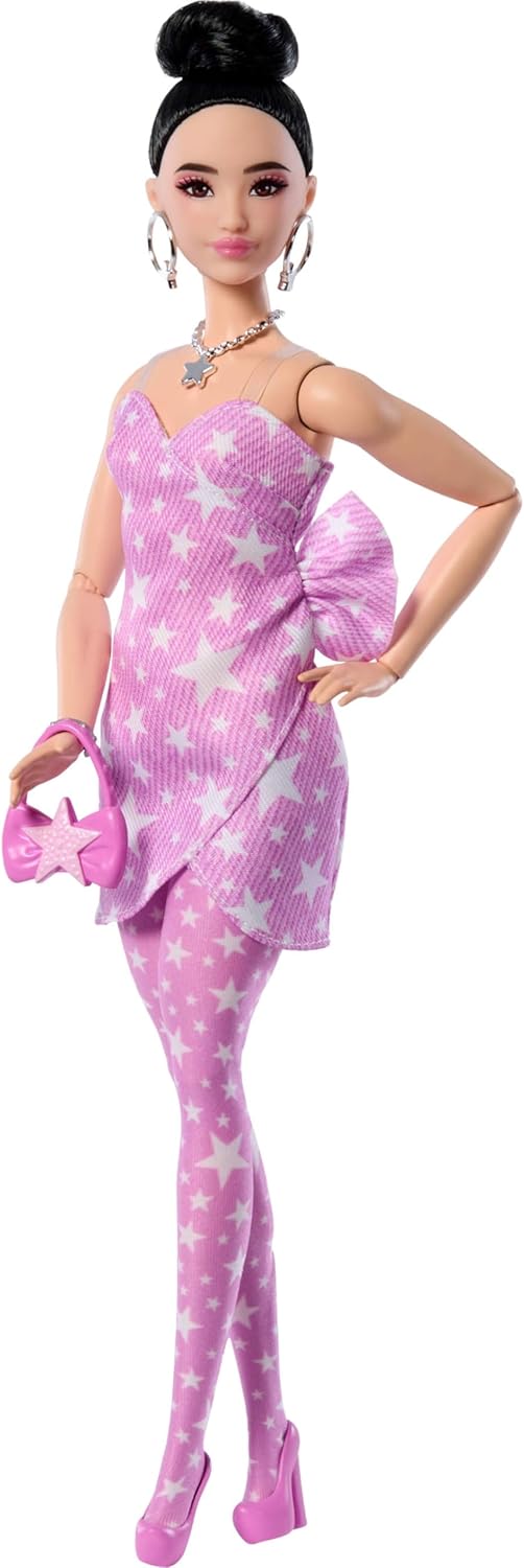 BARBIE FASHIONISTA DELUXE STYLE MUÑECA CON VESTIDO ROSA JJN71