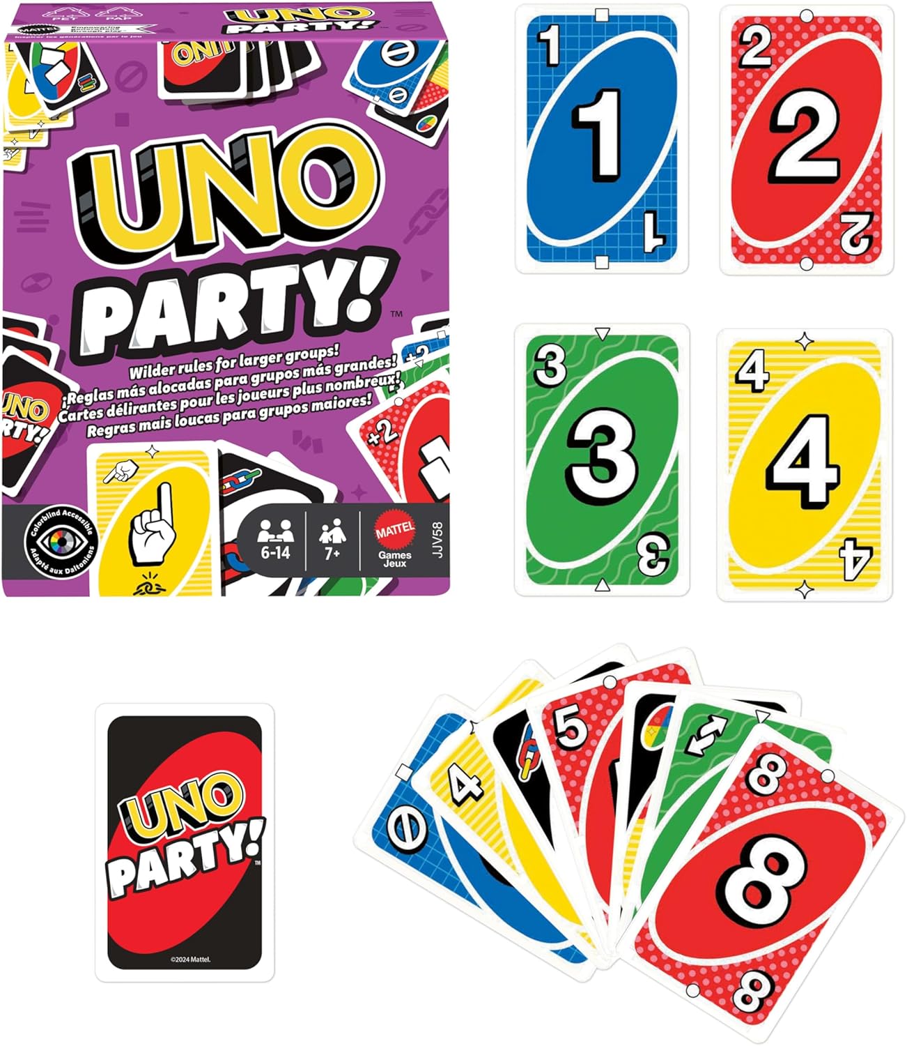 UNO PARTY MATTEL JUEGO CARTAS FIESTAS JUEGO FAMILIAR JJV58