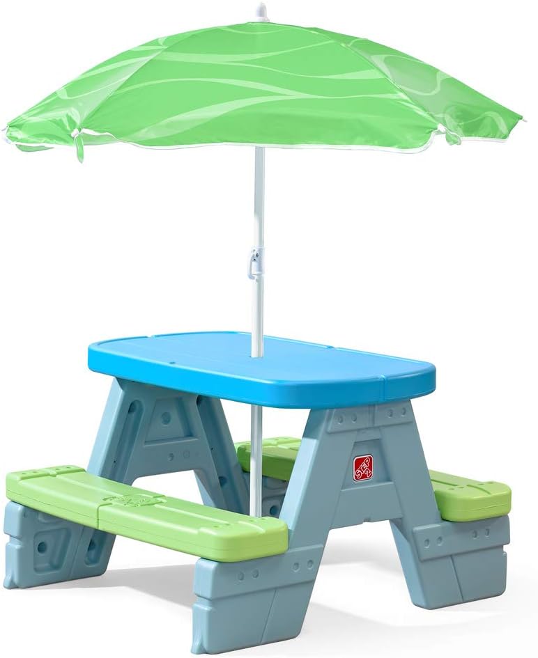 Step Picnic Table with Sun & Shade Umbrella