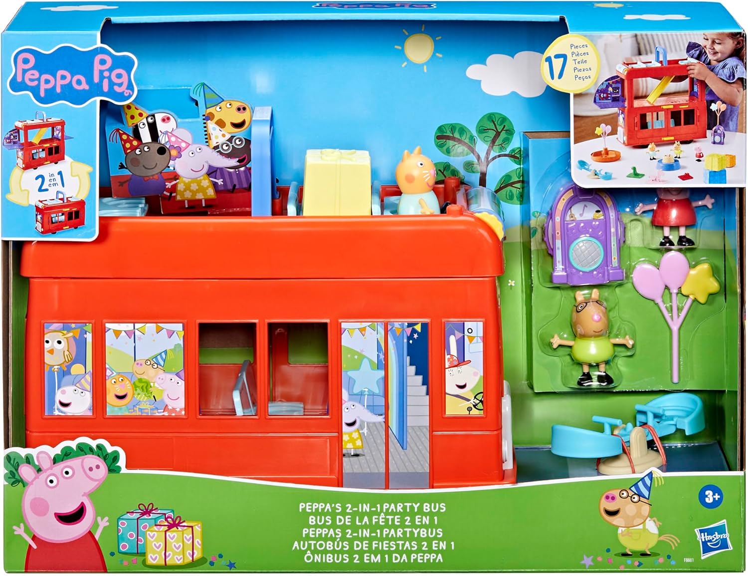 Peppa Pig - 2 in 1 Party Bus F8881