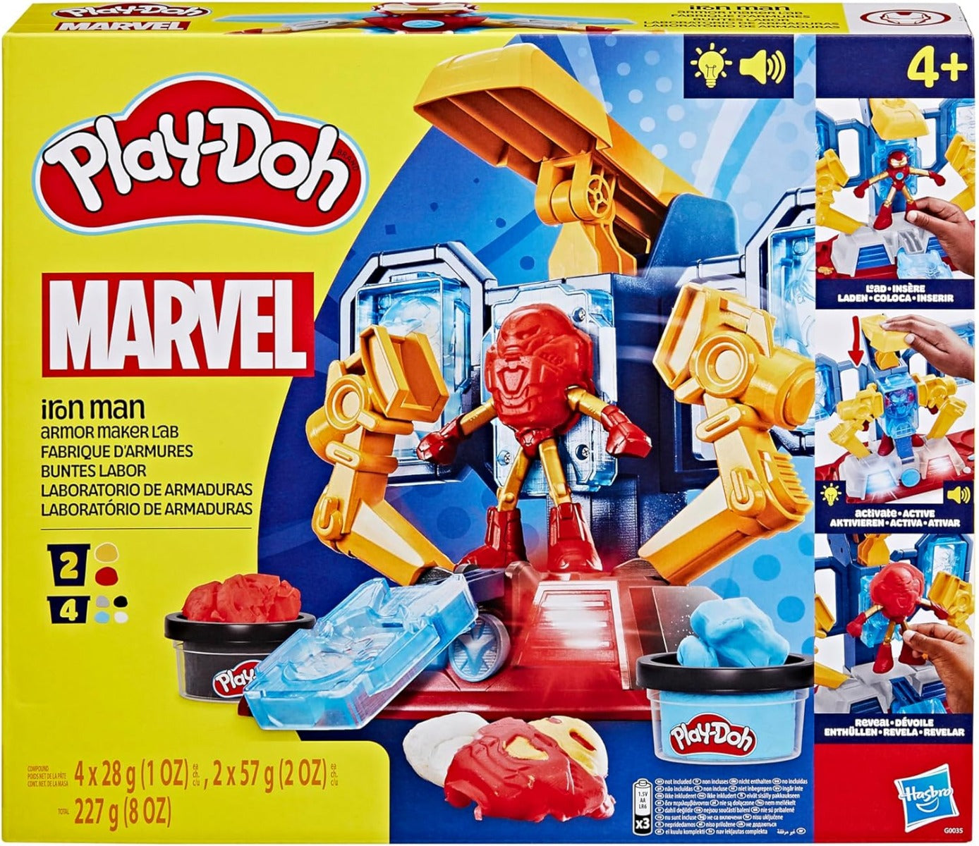 Play-Doh Marvel Iron Man Armor Maker Lab Playset con luces y sonidos G
