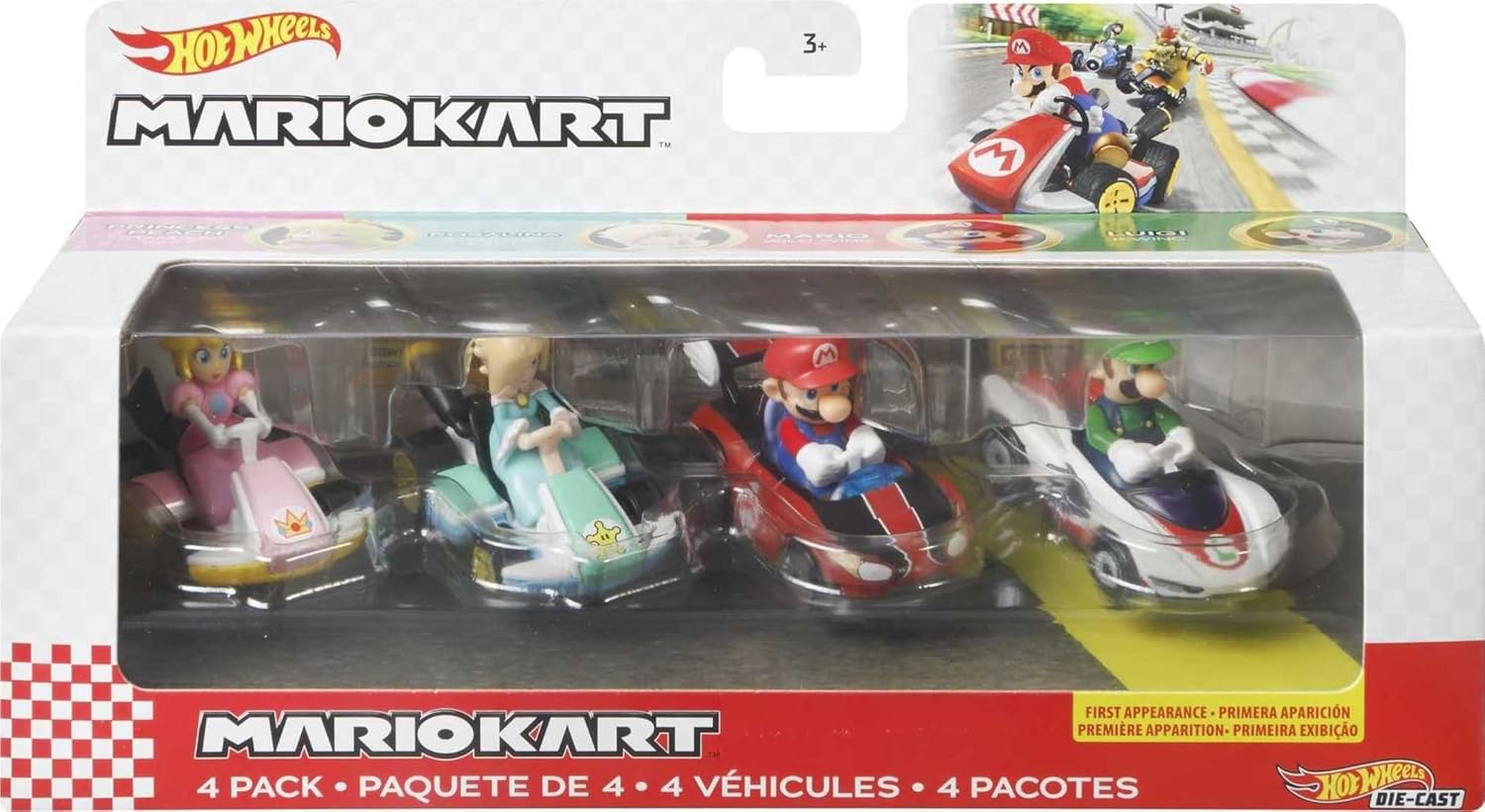 HW MARIO KART DIE CAST 4 PACK ASST